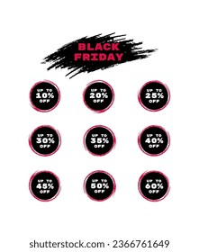 Discount banner collection. Vector for product promotion and marketing on Black Friday