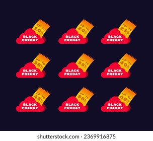 Discount banner collection. Vector for product promotion and marketing on Black Friday