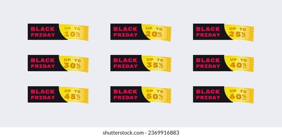 Discount banner collection. Vector for product promotion and marketing on Black Friday