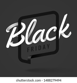 Discount banner design with 3d lettering Black Friday. Concept for sale banners, posters and cards.