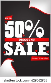 Up to discount banner design for website and mobile banner. Illustration for social media marketing