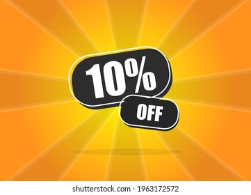 Discount banner, floating balloon 10% OFF, for your promotions and offers.
