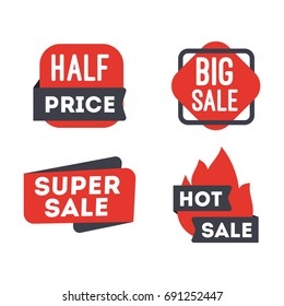 Discount banner isolated in white