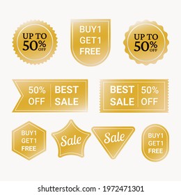 Discount banner and label set of special offer.