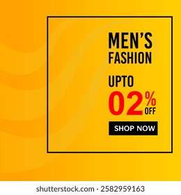 Discount banner for Men's Fashion UPTO 2% Off. Shop Now button 