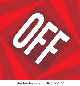 Rabattbanner. Aus Text. Roter Spiralhintergrund.