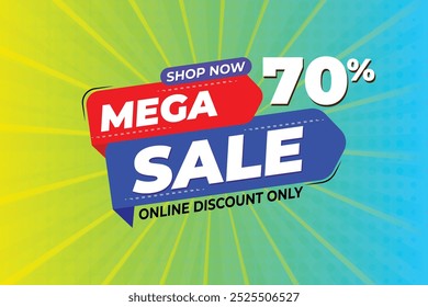 Discount banner, offer sale banner vector template. Sale label and discounts background, mega offer template design, Special offer tag,
sale offer banner, online shop banner, End of Year sale,