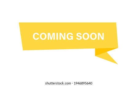 Discount banner in origami style. Coming soon. Vector flat illustration. Banner template for advertising isolated on white background.