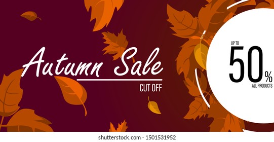 Discount banner or promotional sale at Autumn season