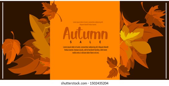 Discount banner or promotional sale at Autumn season.