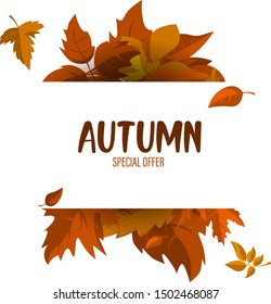 Discount banner or promotional sale at Autumn season.