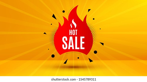 Discount banner shape. Hot sale badge. Coupon tag icon. Abstract yellow background. Modern concept design. Banner with offer badge. Vector