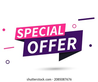 Discount banner shape. Special offer badge. Sale coupon bubble icon. Abstract white background. Modern concept design. Banner with offer badge. Vector