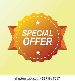 Discount banner shape. Special offer badge. Sale coupon bubble icon. Modern concept design. Banner with offer badge. Vector