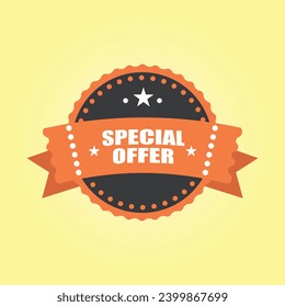 Forma de pancarta de descuento. Tarjeta de oferta especial. Icono de burbuja de cupón de venta. Diseño conceptual moderno. Cartel con insignia de oferta. Vector