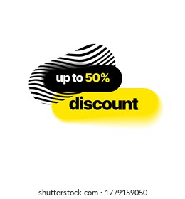 Plantilla de banner de descuento con efecto desdibujado. Ilustración vectorial para oferta especial.