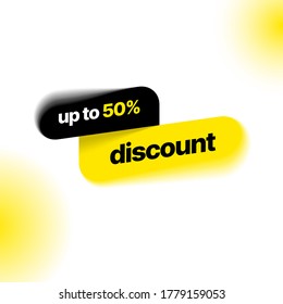 Discount banner template with blur effect. Vector illustration for special offer.