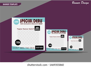 Discount banner template design, perfect for  event special deal, big deal and more sale event. Vector illutration.