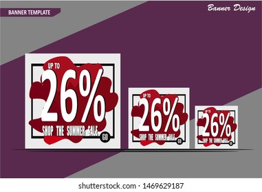 Discount banner template design, perfect for  event special deal, big deal and more sale event. Vector illutration.