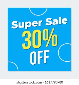 Discount banner template illustration. Editable Social media banner. Suitable for product promotion. Social media post with blue color concept.