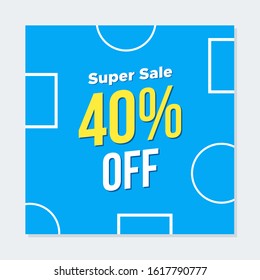 Discount banner template illustration. Social media post with blue color concept. Suitable for promotion purpose. Editable Social media banner