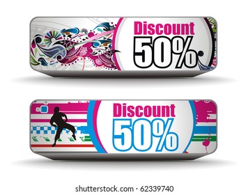 Discount banner templates, vector illustration.