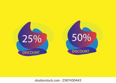 Discount banner text shape 25% and 50% .