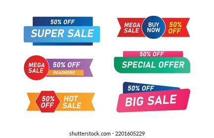 Discount banners sale set vector