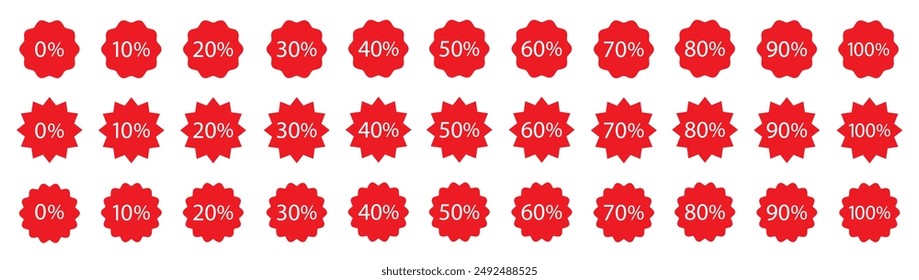 Discount banners. Set of red starburst. Price sticker, sale sticker, price tag, starburst, quality mark, retro stars, sale or discount sticker, sunburst badges, sun ray frames, shopping labels. 