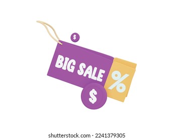 Discount Batch with 3d vector icon cartoon minimal style
