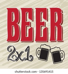 discount beers over old  background vector illustration