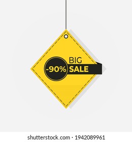 Discount big sale tag label 90 off vector