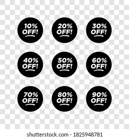 discount black vector special offer labels set. Discount tag promotion template. Coupon offer.black friday Modern vector illustration
