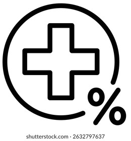 Discount bonus icon Black and white outline vector