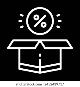 Discount box offer icon outline design