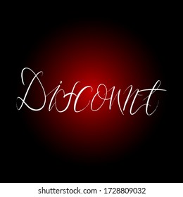 Discount brush hand drawn paint on black background. Design lettering templates for greeting cards, overlays, posters