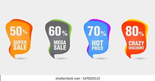 Discount Bubble Banners Price Sale - Vector Stock With four colour