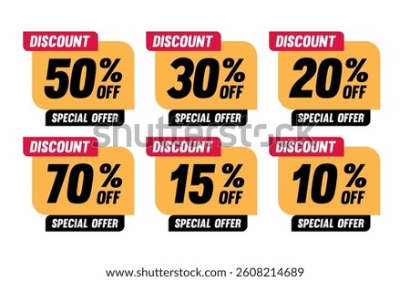 Discount bubble labels. mega sale, price tags discount, best sale red tag template, special
