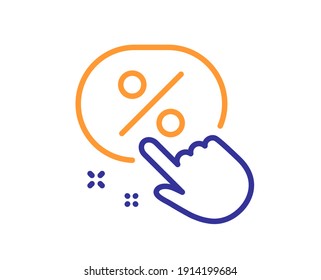 Discount button line icon. Sale offer sign. Promotion price symbol. Quality design element. Line style discount button icon. Editable stroke. Vector