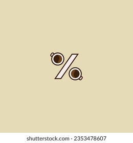 discount cafe logo design icon template