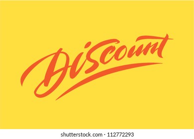 "Discount" calligraphic lettering