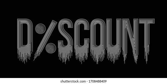 Discount Calligraphics line art Text Shopping Poster Vektorillustration Illustration Design.