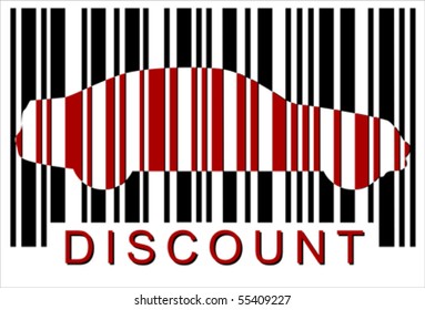 discount car bar-code, Isolated over background, vector ILLUSTRATION