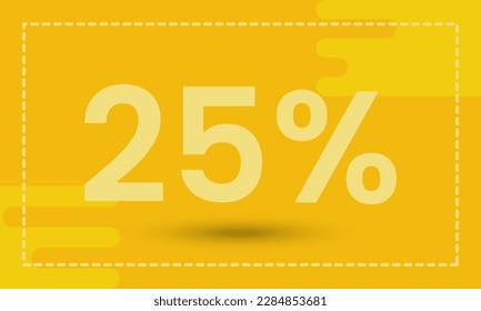 discount card 25 percent yellow color