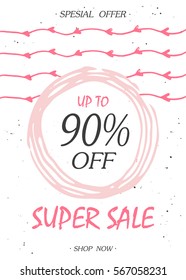 Discount card design. Can be used for social media sale website, poster, flyer, email, newsletter, ads, promotional material. Mobile banner template.