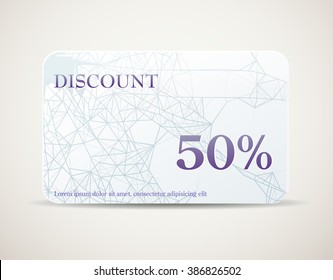 Discount card design with copy space area for additional information. Good for gift cards, vouchers and coupons template