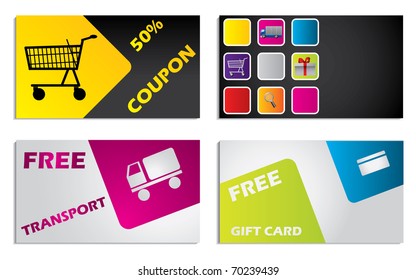 Discount card design set