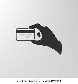 Discount card in hand, web icon. vector design