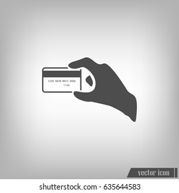Discount card in hand, web icon. vector design