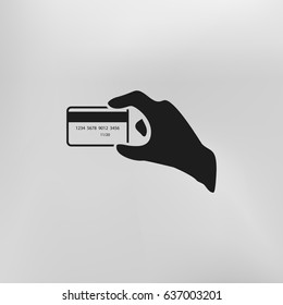 Discount card in hand, web icon. vector design